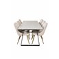 Estelle Dining Table 200*90*H76 - White / Black, Velvet Deluxe Dining Chair - Beige / Brass_6