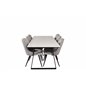 Estelle Dining Table 200*90*H76 - White / Black, Velvet Deluxe Dining Chair - Light Grey / Black_6