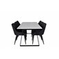 Estelle Dining Table 200*90*H76 - White / Black, Plaza Dining Chair - Black Legs - Black Fabric_6