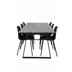 Estelle Spisebord 200 * 90 * H76 - Sort / Sort, Arctic Dining Chair - Sorte Ben - Sort Pla stic_6