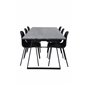 Estelle Dining Table 200*90*H76 - Black / Black, Arctic Dining Chair - Black Legs - Black Plastic_6