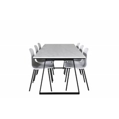 Estelle Dining Table 200*90*H76 - White / Black, Arctic Dining Chair - Black Legs - White Plastic_6