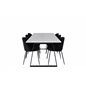 Estelle Dining Table 200*90*H76 - White / Black, Wrinkles Dining Chair - Black Legs - Black Velvet_6