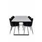 Estelle Dining Table 200*90*H76 - White / Black, Wrinkles Dining Chair - Black Legs - Black  Velvet_6