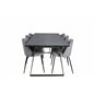 Estelle Dining Table 200*90*H76 - Grey / Brass, Wrinkles Dining Chair - Black Legs - Grey Velvet_6