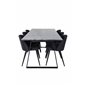 Estelle Dining Table 200*90*H76 - Black / Black, Velvet Dining Chiar  - Black legs- Black Fabric_6