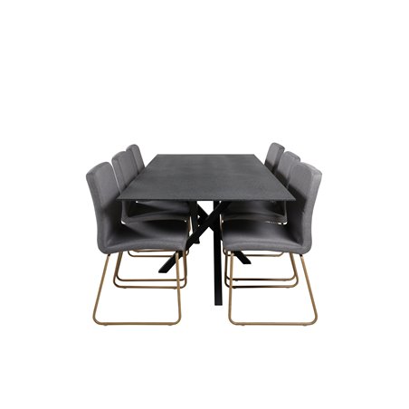 Estelle Round Dining Table ø106 H75 - White / Black, Polar Dining Chair - Black / Black_6
