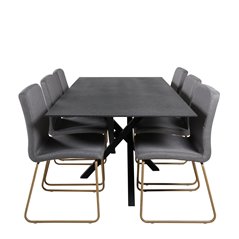 Estelle Round Dining Table ø106 H75 - White / Black, Polar Dining Chair - Black / Black_6