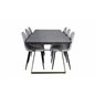 Estelle Dining Table 200*90*H76 - Grey / Brass, Polar Dining Chair - Black Legs - Light Grey Fabric_6