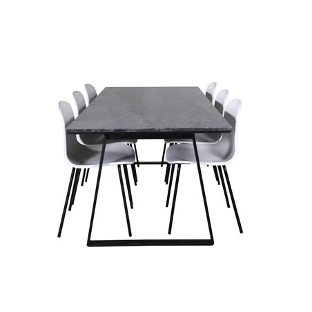 Estelle Spisebord 200 * 90 * H76 - Sort / Sort, Arctic Dining Chair - Sorte Ben - Hvid Pla stic_6