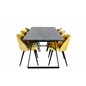 Estelle Dining Table 200*90*H76 - Black / Black, Velvet Dining Chair - Yellow / Black_6