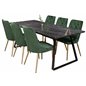 Estelle Spisebord 200 * 90 * H76 - Sort / Sort, Velvet Deluxe spisebordsstol - Grøn / Messing_6
