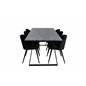 Estelle Dining Table 200*90*H76 - Black / Black, Velvet Dining Chair - Black / Black_6