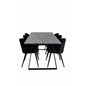 Estelle Dining Table 200*90*H76 - Black / Black, Velvet Dining Chair - Black / Black_6
