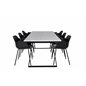 Estelle Dining Table 200*90*H76 - White / Black, Comfort Plastic Dining Chair - Black Legs -Black Plastic_6