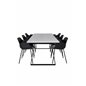 Estelle ruokapöytä 200 * 90 * H76 - valkoinen / musta, Comfort Plastic ruokapöydän tuoli - Mustat jalat - Musta Pla Pla
