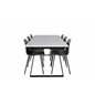 Estelle Dining Table 200*90*H76 - White / Black, Arctic Dining Chair - Black Legs - Khaki Plastic_6