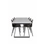 Estelle Dining Table 200*90*H76 - White / Black, Arctic Dining Chair - Black Legs - Khaki Plastic_6