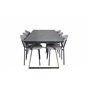 Estelle Dining Table 200*90*H76 - Grey / Brass, Vault Dining Chair - Black Legs - Grey Fabric_6