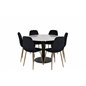 Estelle Round Dining Table ø106 H75 - White / Black, Polar Dining Chair - Black / Brass_6