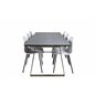 Estelle Dining Table 200*90*H76 - Grey / Brass, Arctic Dining Chair - Black Legs - White Plastic_6