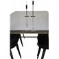 Estelle Dining Table 200*90*H76 - Grey / Brass, Velvet Deluxe Dining Chair - Black / Black_6