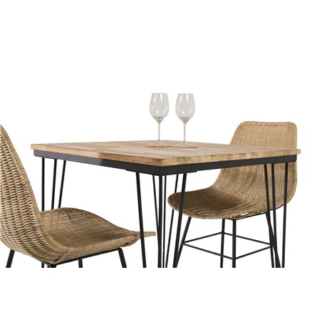 Bali Dining Table  - 80*80cm - Nature / Black, Bali dining chair - Nature / Black_2