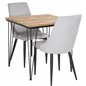 Bali Dining Table  - 80*80cm - Nature / Black, Leone Dining Chair - Grey / Black_2