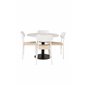 Razzia Dining Table ø106cm - White / Black, Polly Dining Chair - Nature / White_4