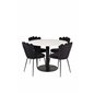 Razzia Dining Table ø106cm - White / Black, Limhamn Light - Chair - Black Velvet_4