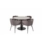 Razzia Dining Table ø106cm - Grey / Black, Limhamn - Chair - Grey Velvet_4