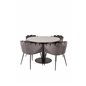 Razzia Dining Table ø106cm - Grey / Black, Limhamn - Chair - Grey Velvet_4