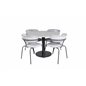 Razzia Dining Table ø106cm - Grey / Black, Arrow armchair - Black Legs - Grey Velvet_4