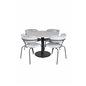 Razzia Dining Table ø106cm - Grey / Black, Arrow armchair - Black Legs - Grey Velvet_4