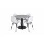 Razzia Dining Table ø106cm - Grey / Black, Arctic Dining Chair - Black Legs - White Plastic_4