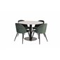 Razzia Dining Table ø106cm - Grey / Black, Velvet Dining Chair - Green / Black_4