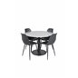 Razzia Dining Table ø106cm - Grey / Black, Polar Plastic Dining Chair - Black Legs / Black Plastic_4