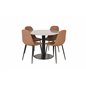 Razzia Dining Table ø106cm - Grey / Black, Polar Dining Chair - Brown / Black _4