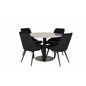 Razzia Dining Table ø106cm - Grey / Black, Velvet Deluxe Dining Chair - Black / Black_4