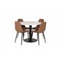 Razzia Dining Table ø106cm - White / Black, Polar Dining Chair - Brown / Black _4