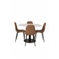 Razzia Dining Table ø106cm - White / Black, Polar Dining Chair - Brown / Black _4