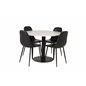 Razzia Dining Table ø106cm - White / Black, Polar Dining Chair - Black / Black_4