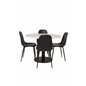 Razzia Dining Table ø106cm - White / Black, Polar Dining Chair - Black / Black_4