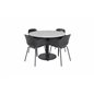 Razzia Dining Table ø106cm - Grey / Black, Comfort Plastic Dining Chair - Black Legs -Black Plastic_4