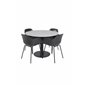 Razzia Dining Table ø106cm - Grey / Black, Comfort Plastic Dining Chair - Black Legs -Black Plastic_4