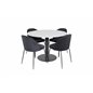 Razzia Dining Table ø106cm - Grey / Black, Wrinkles Dining Chair - Black Legs - Black  Velvet_4