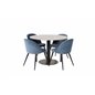 Razzia Spisebord ø106cm - Grå / Sort, Velvet Spisebordsstol - Blue / Sort_4
