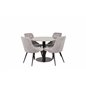 Razzia Dining Table ø106cm - Grey / Black, Velvet Deluxe Dining Chair - Light Grey / Black_4