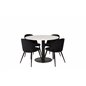 Razzia ruokapöytä ø106cm - valkoinen / musta, sametti ruokapöydän tuoli - musta / musta_4
