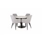 Razzia Dining Table ø106cm - White / Black, Comfort Dining Chair - Grey / Black _4